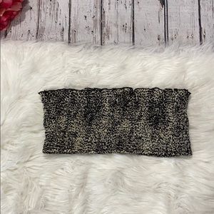 RAGA Animal Print Black and Cream Bandeau Top